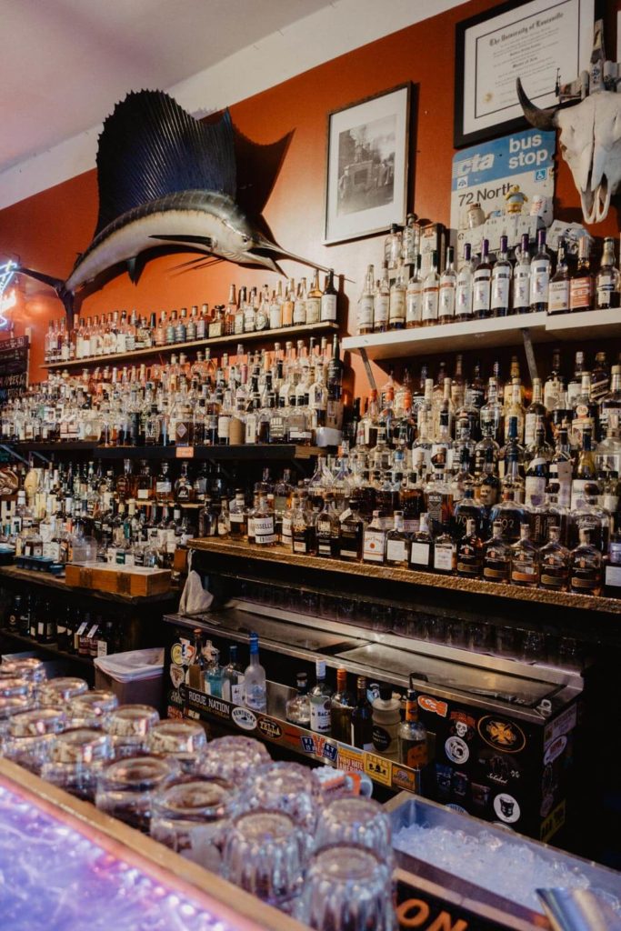 Large selection of Bourbon at Louisville Bar at Haymarket