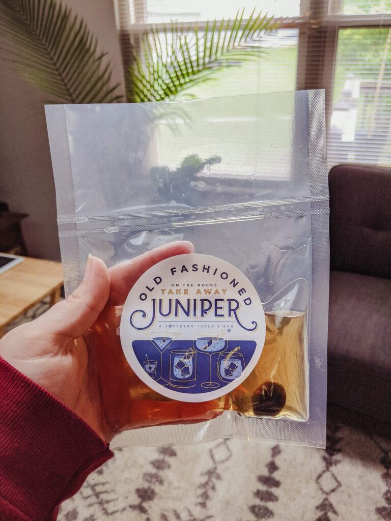 Juniper makes take away cocktails in pouches for easy transportation