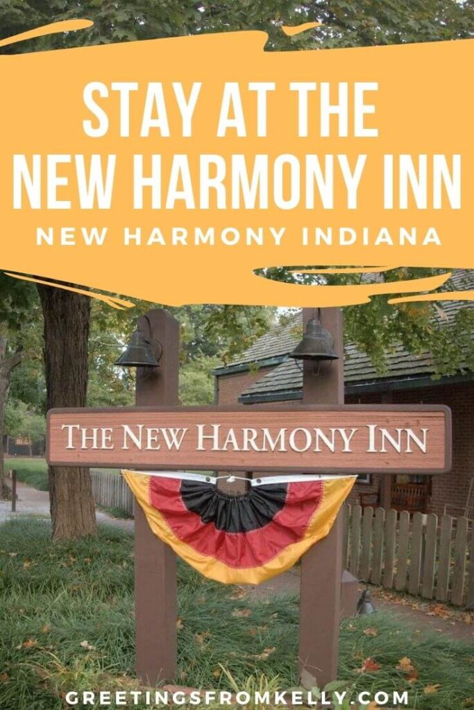Pinterest Pin reading: stay at the new Harmony Inn