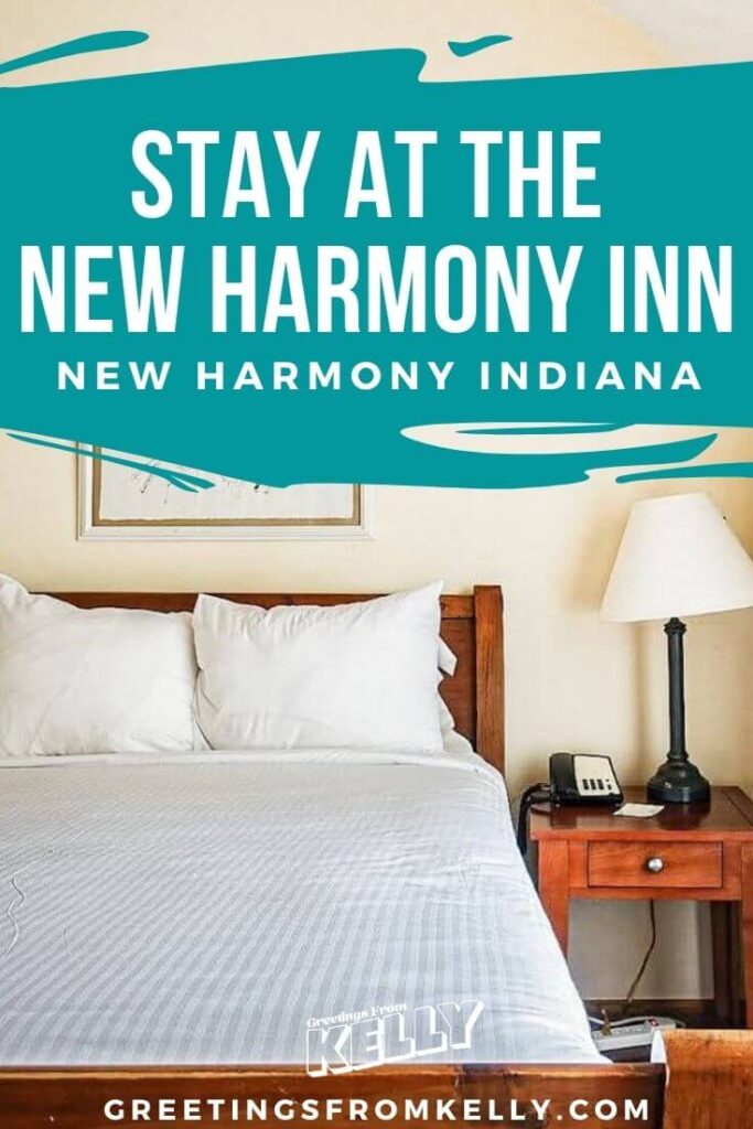 Pinterest Pin reading: stay at the new Harmony Inn